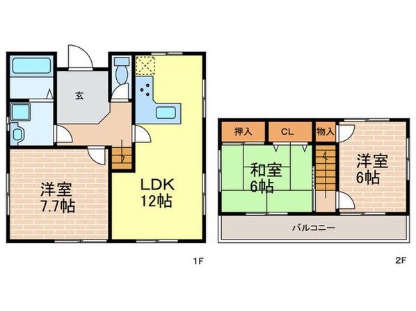 豊楽町2-17戸建ての物件間取画像